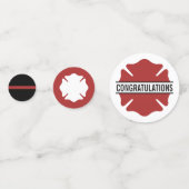 ファイアパーソナライズされたファイター赤ロゴ薄い赤線 コンフェッティ (裏面)