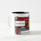 ファイアパーソナライズされたファイター – 男性の漫画 ツートーンマグカップ (正面左)