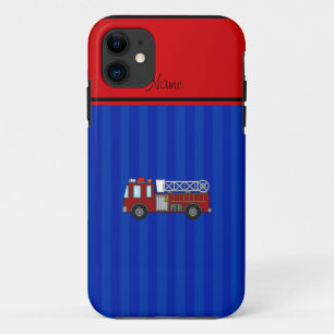ファイアパーソナライズされたートラックの名前を青ストライプく iPhone 11 ケース