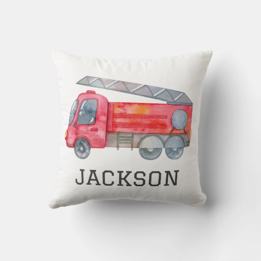 ファイアパーソナライズされたートラック誕生日パーティー クッション (裏面)