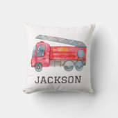 ファイアパーソナライズされたートラック誕生日パーティー クッション (正面)