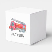 ファイアパーソナライズされたートラック誕生日パーティー フェイバーボックス (裏面サイド)