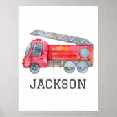 ファイアパーソナライズされたートラック誕生日パーティー ポスター (正面)