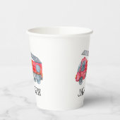 ファイアパーソナライズされたートラック誕生日パーティー 紙コップ (左)