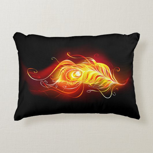 ファイアピーコックの羽根 アクセントクッション (正面)