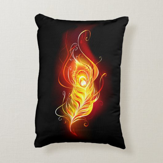 ファイアピーコックの羽根 アクセントクッション (裏面(縦))