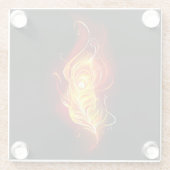 ファイアピーコックの羽根 ガラスコースター (裏面)