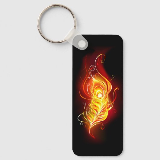 ファイアピーコックの羽根 キーホルダー (正面)