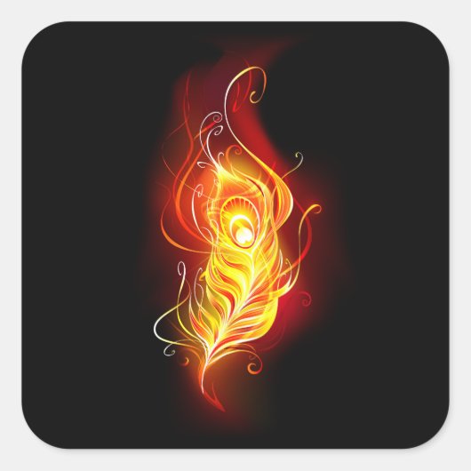 ファイアピーコックの羽根 スクエアシール (正面)