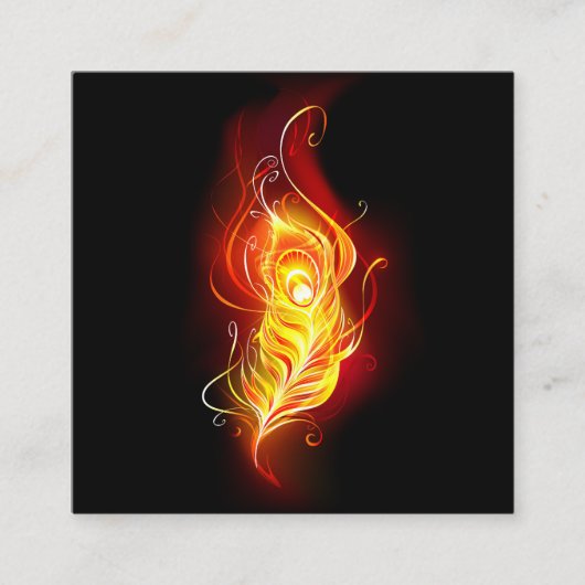 ファイアピーコックの羽根 スクエア名刺 (正面)