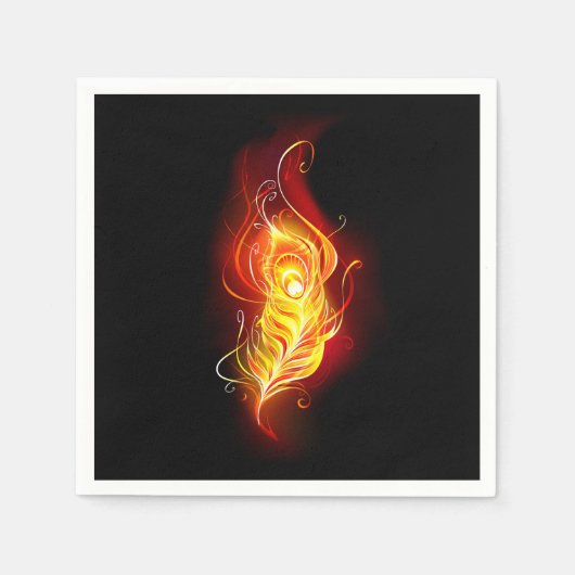 ファイアピーコックの羽根 スタンダードカクテルナプキン (正面)