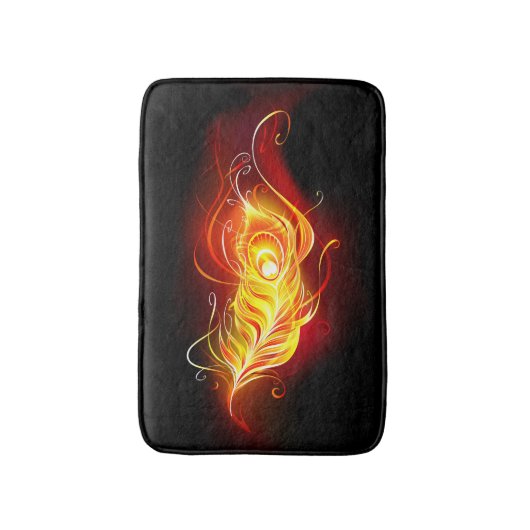 ファイアピーコックの羽根 バスマット (正面縦)