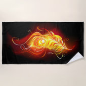 ファイアピーコックの羽根 ビーチタオル (正面)