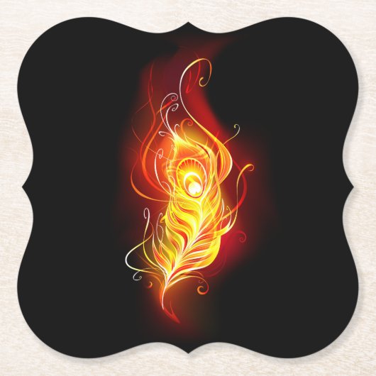 ファイアピーコックの羽根 ペーパーコースター (正面)