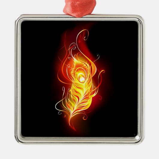 ファイアピーコックの羽根 メタルオーナメント (正面)