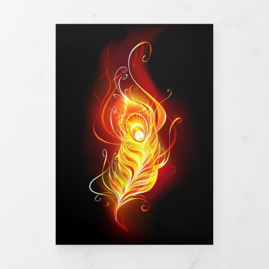 ファイアピーコックの羽根 三つ折り招待状 (カバー)