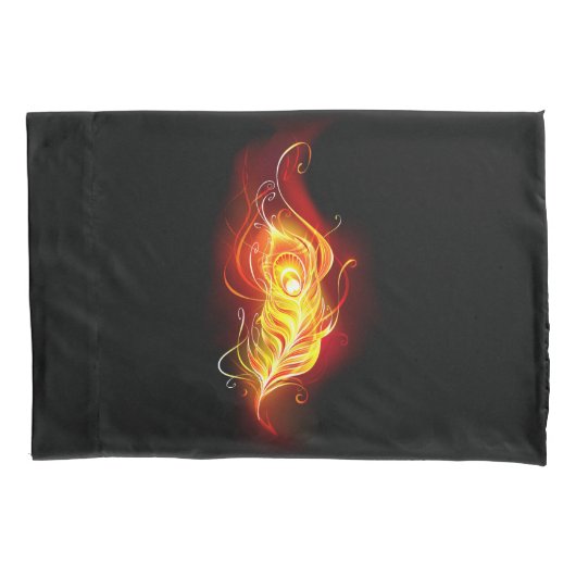 ファイアピーコックの羽根 枕カバー (正面)