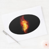 ファイアピーコックの羽根 楕円形シール (封筒)