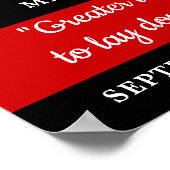 ファイアファイアファイアメモリアルレッドラインアメリカ国旗の葬儀 ポスター (角)