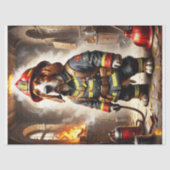 ファイアファイターとしてのヒロイックBassetハウンド犬の演技- 薄葉紙 (正面)