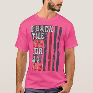 ファイアファイターのための娘の息子サポートパパ薄い赤L Tシャツ