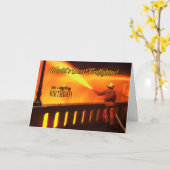 ファイアファイターの誕生日のサイズリングお祝い カード (黄色い花)