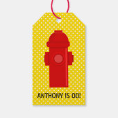 ファイアファイターをテーマにしたバースデーパーティーゲストのお願い ギフトタグ (裏面)