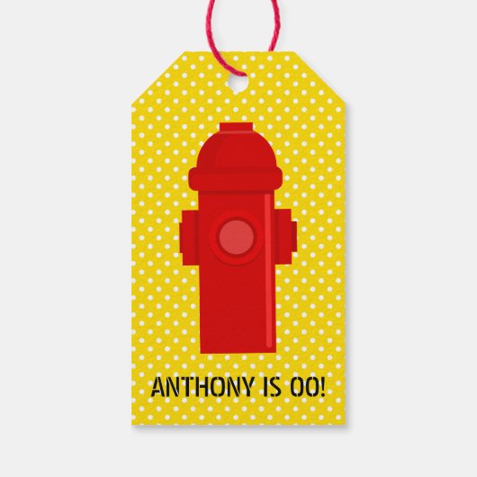 ファイアファイターをテーマにしたバースデーパーティーゲストのお願い ギフトタグ (裏面)