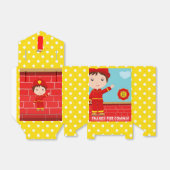 ファイアファイターをテーマにしたバースデーパーティーゲストのお願い フェイバーボックス (折り畳みなし)