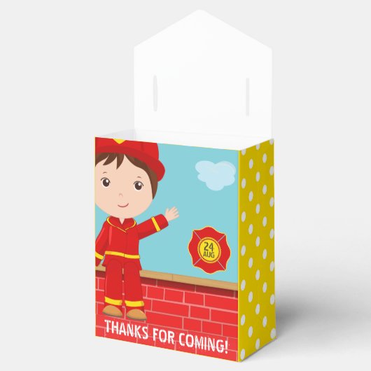 ファイアファイターをテーマにしたバースデーパーティーゲストのお願い フェイバーボックス (オープン)