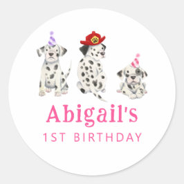 ファイアファイターガールバースデーパーティーのお願い ラウンドシール