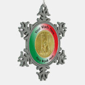 ファイアファイターキャプテン2金ゴールドブグルメダリオン スノーフレークピューターオーナメント (左)