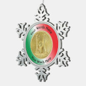 ファイアファイターキャプテン2金ゴールドブグルメダリオン スノーフレークピューターオーナメント (右)