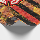 ファイアファイタークロスと炎 ラッピングペーパー (角)