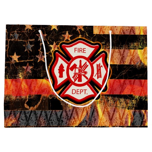 ファイアファイタークロスと炎 ラージペーパーバッグ (裏面)