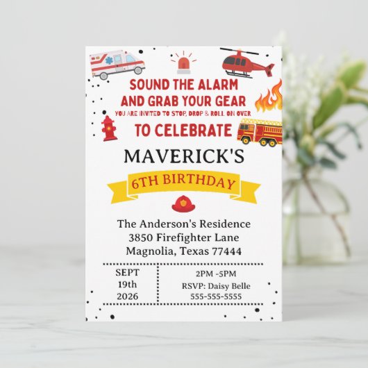 ファイアファイターサウンドザアラーム誕生日 招待状 (スタンド正面)