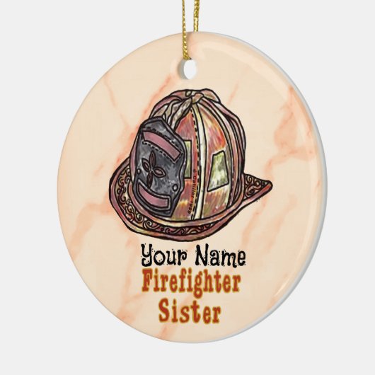 ファイアファイターシスター消防士オーナメント セラミックオーナメント (左)