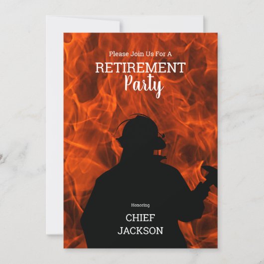 ファイアファイターシルエットフレイムリタイアメントパーティー 招待状 (正面)