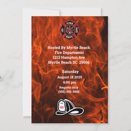 ファイアファイターシルエットフレイムリタイアメントパーティー 招待状 (裏面)