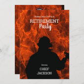 ファイアファイターシルエットフレイムリタイアメントパーティー 招待状 (正面/裏面)