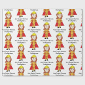 ファイアファイターズ女子すごいヒーローおもしろい ラッピングペーパー (フラット)