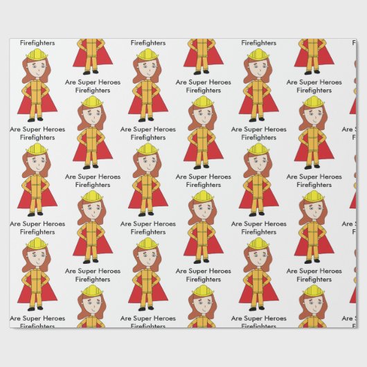 ファイアファイターズ女子すごいヒーローおもしろい ラッピングペーパー (フラット)