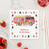 ファイアファイターチャイルドバースデーパーティーテーマデザイン スタンダードランチョンナプキン (インサイチュ)