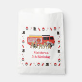 ファイアファイターチャイルドバースデーパーティーテーマデザイン フェイバーバッグ (正面)