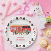 ファイアファイターチャイルドバースデーパーティーテーマデザイン ペーパープレート (パーティー)