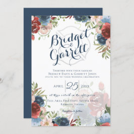 ファイアファイターデザイナー文字とモノグラム招待状 招待状