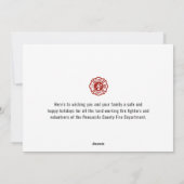 ファイアファイターハッピーホリデーズ | クリスマスカスタムフラット シーズンカード (裏面)