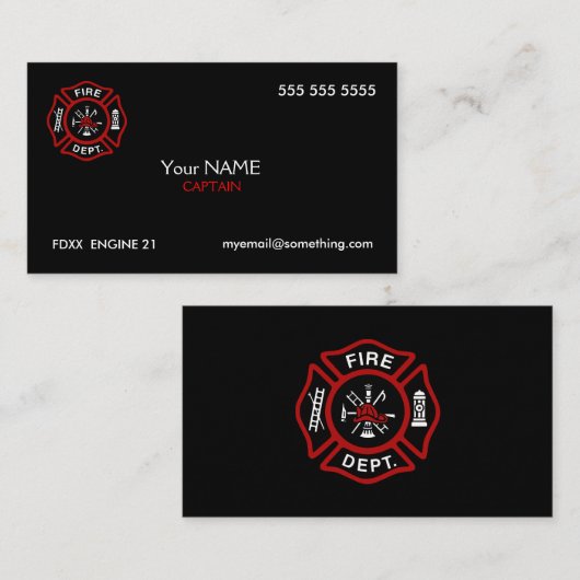 ファイアファイターブラック 名刺 (正面/裏面)