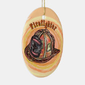 ファイアファイターヘルメットオーナメント セラミックオーナメント (右)