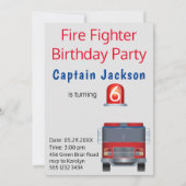 ファイアファイターボーイズ顔インホールフォト誕生日 招待状 (裏面)